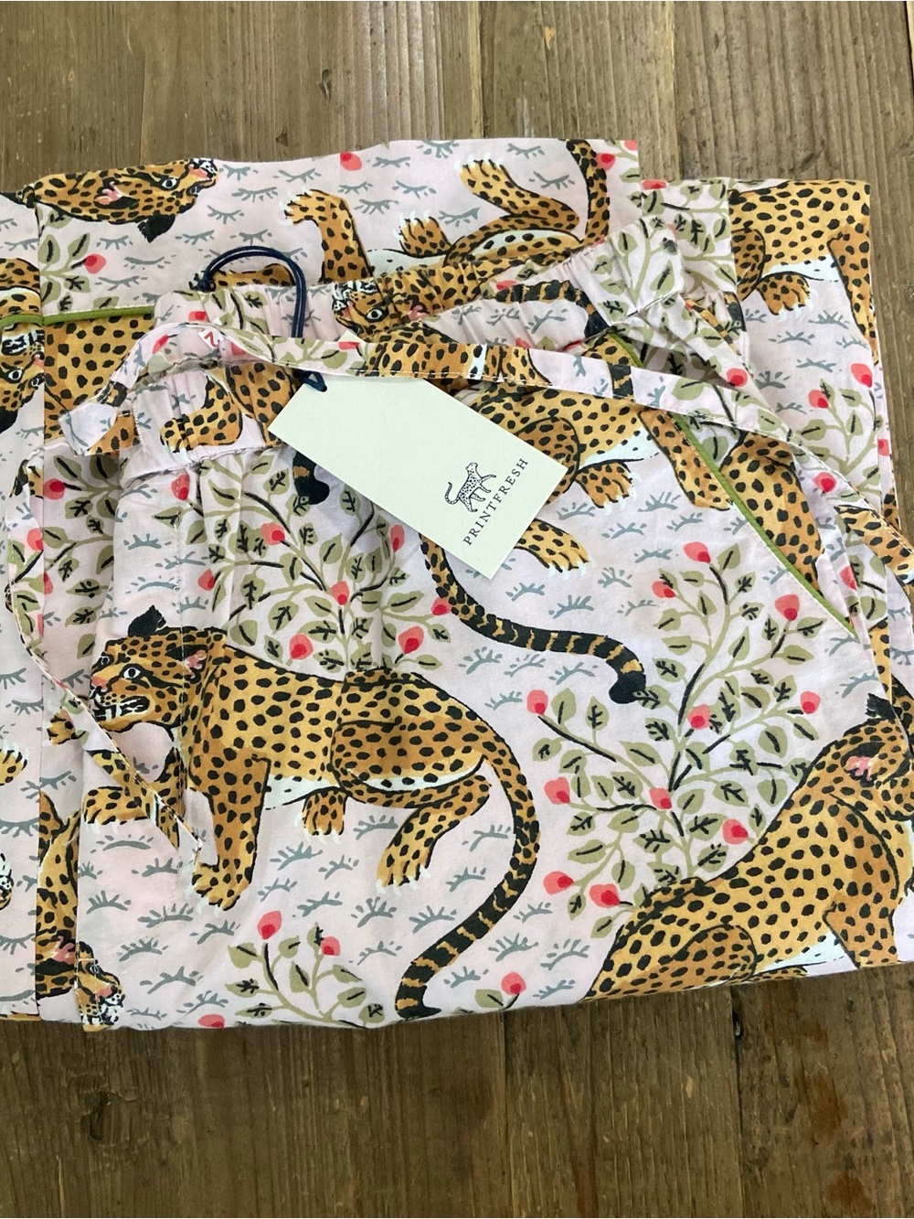 Printfresh Pajama Bottoms Leopard Print PJ Pants in Bagheera Medium Tall - Picture 2 of 5